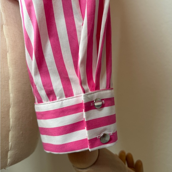 Elegant Pink and White Striped Blouse - Picture 10 of 11